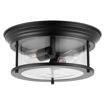 Lauren 13.25" Metal/Glass LED Flush Mount - JONATHAN Y